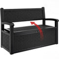YITAHOME 80 Gallon Storage Bench Deck Box, Lockable Patio Bench with Hidden Storage, Waterproof Outdoor Pool Deck Storage for Patio Cushions, Garden Tools and Pool Supplies, Black