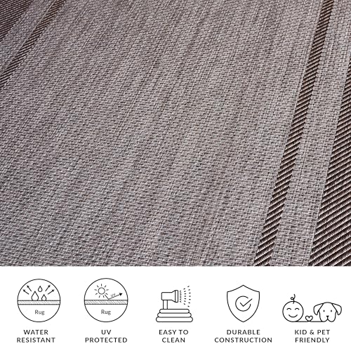 SAFAVIEH Courtyard Collection 2' x 3'7" Beige/Brown CY8477 Indoor/ Outdoor Waterproof Easy Cleaning Patio Backyard Mudroom Accent Rug