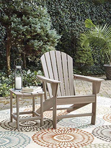 Signature Design by Ashley Sundown Treasure Outdoor Patio HDPE Adirondack Chair, Light Brown