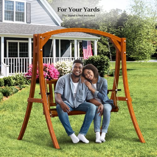 VINGLI Heavy Duty 880 LBS 4 FT Outdoor Porch Swing, Patio Hanging Swing Bench for Yard, Rustic