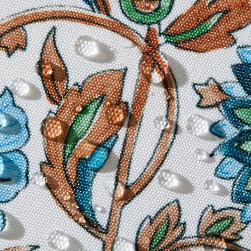Allorry Outdoor Pillow Covers 18x18 Set of 2 Vintage Blue Floral Block Print Pillow Cover Neutral Modern Farmhouse Boho Decorative for Spring Summer Outdoor Sofa Bedroom Living Room DecorJB013-A18