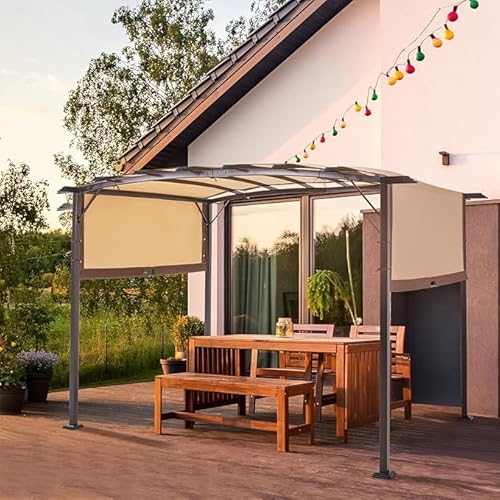 AECOJOY Pergola 9' x 12' Outdoor Pergolas, Pergolas and Gazebo Clearance, Retractable Metal Pergola with Sun Shade Canopy for Patio, Backyard, Garden