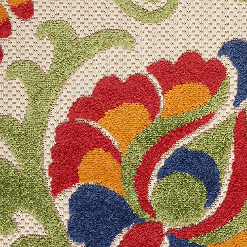 Nourison Home Aloha Multicolor 7'10" x 10'6" Area Rug - Easy Clean, Non Shedding, Bed Room, Living Room, Dining Room, Kitchen (8' x 11')