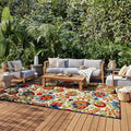 Nourison Home Aloha Multicolor 7'10" x 10'6" Area Rug - Easy Clean, Non Shedding, Bed Room, Living Room, Dining Room, Kitchen (8' x 11')