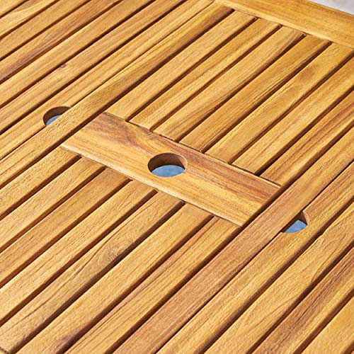 Christopher Knight Home Eric Outdoor Expandable Acacia Wood Dining Table, Natural Finish