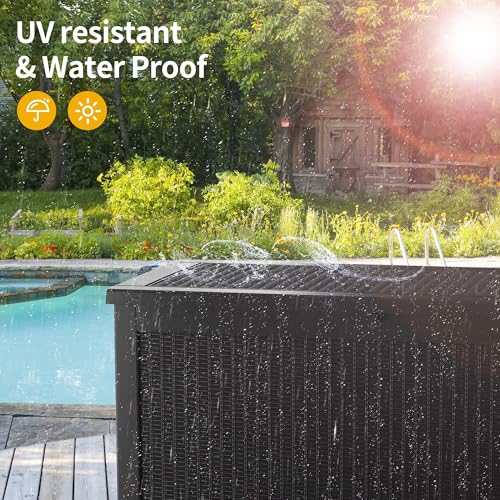 PATIOEASY Outdoor Storage Box 325GAL Waterproof Resin Deck Box,Pool Accessories Supplies，UV-Resistant Lockable Package Delivery Bin for Garden Tools,Large Patio Outside Cushions,Chest,Furniture,Black