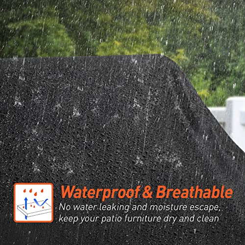 Arcedo Patio Chaise Lounge Cover Waterproof 2 Pack, Lounge Chair Covers for Outdoor Pool Lounger and Patio Furniture, 80" x 30" x 26" H, Black