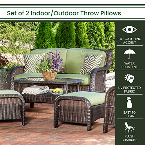 Hanover, Green Geo Stripe Indoor/Outdoor Throw, Decorative, Set of 2, 2 Pillows, 2 Count