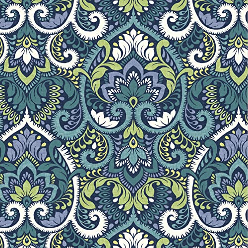 Arden Outdoor Toss Pillow, 2 Pack, 16 x 16, Rain-Proof, Fade Resistant Sapphire Aurora Blue Damask