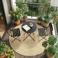 IDEALHOUSE Bistro Table and Chairs Set of 2, 3-Pieces Patio Bistro Set, Folding Design, No Assembly Need, Outdoor/Indoor Outdoor Patio Furniture Set for Balcony Yard Garden, Black