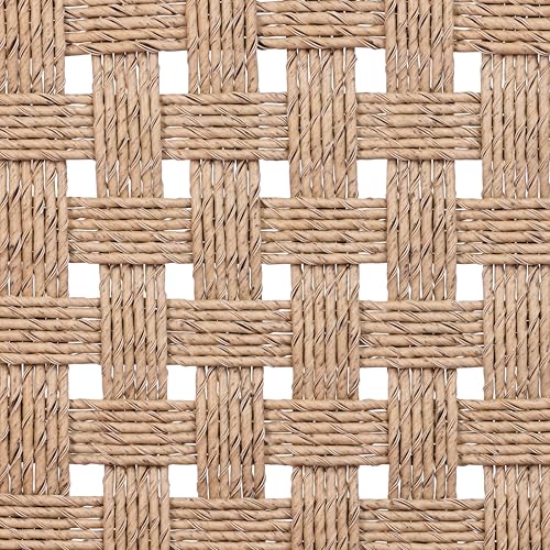 Christopher Knight Home 2-Pack Outdoor Counter Height Bar Stools with Backrest, Acacia Wood Frame Woven Wicker, 28" Patio Bar Chairs with Teak Finish for Deck Balcony Outdoor Bar Table, Light Brown