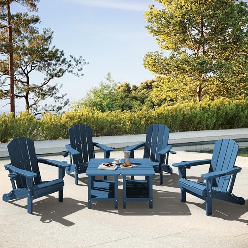 SERWALL Adirondack Table Outdoor Side Table- Blue