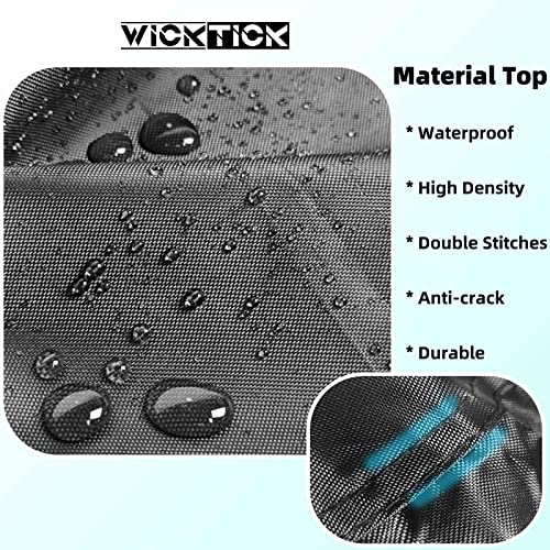 WICKTICK Waterproof Cover for Keter Pacific Cool Bar Outdoor Patio Furniture and Hot Tub Side Table with 7.5 Gallon Beer and Wine Cooler, Outdoor Round Pool Side End Table Cover (21” Dia x 23” H)