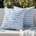 MIULEE Outdoor Pillows with Inserts Set of 2 Patio Waterproof Fade Resistant Fluffy Throw Pillows Decorative Garden Spring Natural Accent Leaves Cushion for Home Sofa Decor 18x18 Inch Royal Blue