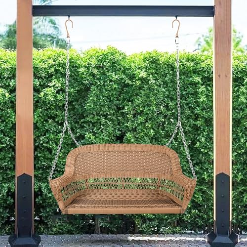 Resin Wicker Porch Swing, Honey