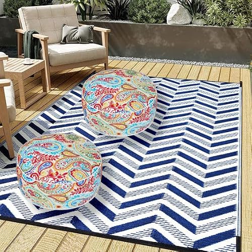 FUNHOME Inflatable Ottoman Stool D20xH9,Portable Round Pouf for Indoor/Outdoor Use,Foot Rest or Seating for Kids&Adults,Ideal for Camping or Home(Phoenix)