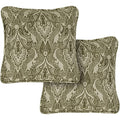 Hanover Medallion Indoor Throw, Set of 2, Decorative and Weather Resistant Meadow Green Cushions for Outdoor Furniture and Patio Sets with Premium Quick-Drying Fabric, 2 Pillows, 2 Count