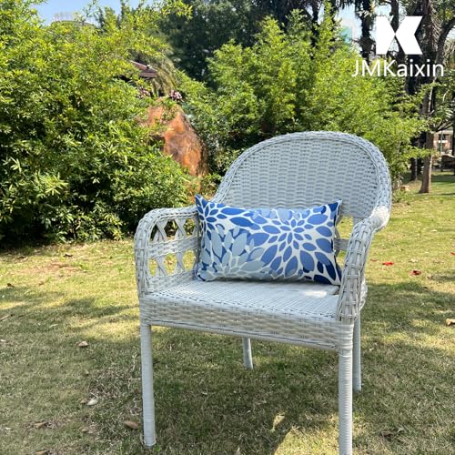 JMKaixin Pack of 2 Patio Lumbar Pillows, 12”x20” Fade Resistant Outdoor Waterproof Lumbar Pillow with Inners, Decorative Garden Lumbar Cushions for Home Patio Terrace Sofa Use