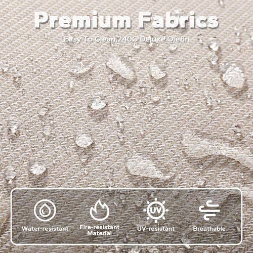 Qsoer Outdoor Aluminum Furniture, Patio Chairs with 6" Thick Removable Cushions, All-Weather Metal Frame, Deep Setting for Garden, Poolside and Porch