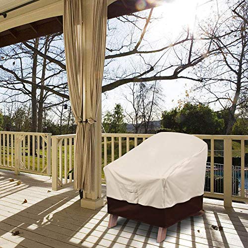 Vailge Patio Adirondack Chair Covers, Heavy Duty Patio Chair Cover, Waterproof Outdoor Lawn Patio Furniture Covers (Standard - 2 Pack, Beige & Brown)