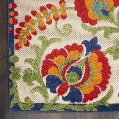 Nourison Home Aloha Multicolor 7'10" x 10'6" Area Rug - Easy Clean, Non Shedding, Bed Room, Living Room, Dining Room, Kitchen (8' x 11')