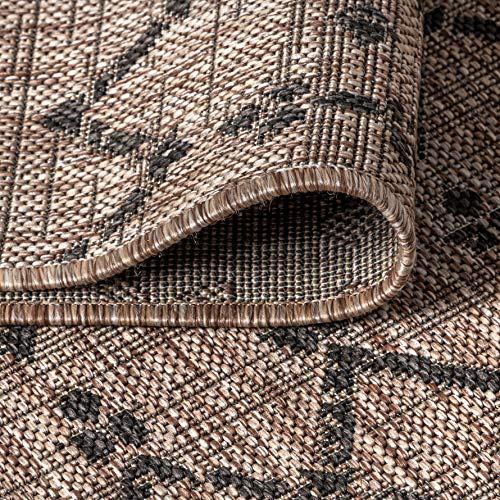 JONATHAN Y Moroccan Geometric Indoor Outdoor Area Rug 8X10 Natural/Black, Ourika Textured Weave for Backyard, Patio, Porch, Easy-Cleaning, High Traffic, Pet-Friendly, Non-Shedding (SMB108D-8)