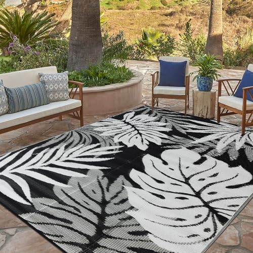 YONILE Outdoor Rug 5x8 ft Waterproof, Reversible Outdoor Plastic Straw Rug for Patios Clearance, Outdoor Area Rug Carpet RV Mat for Camping Backyard Deck Porch
