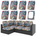 hyha 8Pcs Patio Cushion Covers, Stretch Outdoor Couch Cushion Covers Replacement, Washable Outdoor Chair/Sofa Slipcovers for Patio Furniture Cushions Protector with Elastic Bottom(Paisley,Cover Only)