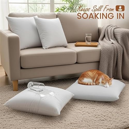 Utopia Bedding Outdoor Pillow Inserts 18 x 18 Inches (Pack of 2, White), Water Resistant Garden Throw Pillows for Patio and Porch Furniture