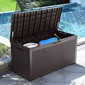 YITAHOME 100 Gallon Large Deck Box, Outdoor Resin Storage Boxes for Patio Furniture, Outdoor Cushions, Garden Tools, Water Resistant and Lockable