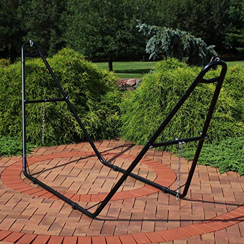 Sunnydaze Universal Double Hammock Stand Only - 550-Pound Capacity - Heavy-Duty Hammock Stand for Outside - Fits 9 to 14 Foot Hammocks - Black