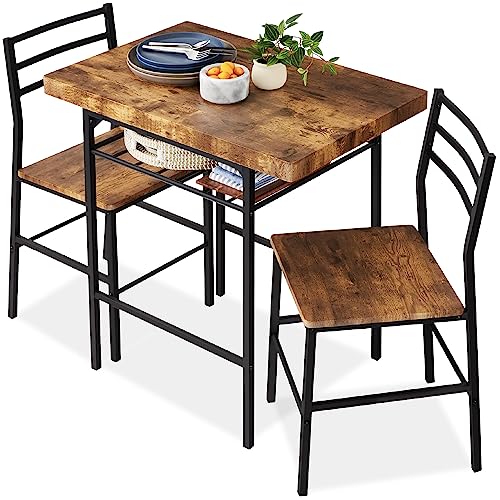Best Choice Products 3-Piece Modern Dining Set, Space Saving Dinette for Kitchen, Dining Room, Small Space w/Steel Frame