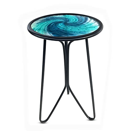 LIFFY Patio Side Table, Small Round End Table, Metal Side Table Outdoor