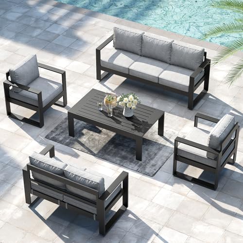 LayinSun 5 Pieces Aluminum Outdoor Patio Furniture Set