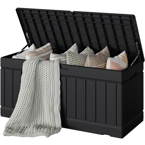 Devoko 78 Gallon Deck Box, Waterproof Resin Outdoor Storage Box for Outside and Patio