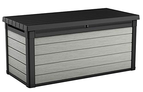 Keter Denali 150 Gallon Resin Large Deck Box with Double Wall 20mm Panels - Paintable and Drillable-Organization and Storage