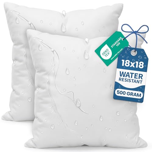 Utopia Bedding Outdoor Pillow Inserts 18 x 18 Inches (Pack of 2, White)