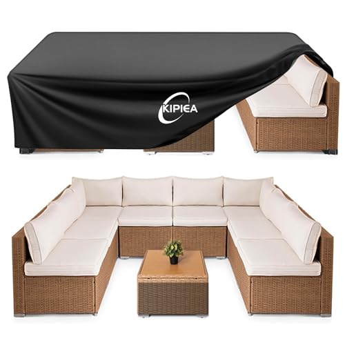 Kipiea Patio Furniture Covers Waterproof Winter, Heavy-Duty Outdoor Furniture Set Covers for Table Chairs, Anti-UV