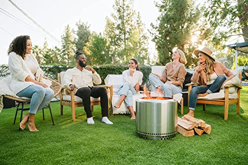Solo Stove Bonfire with Stand | 19.5" Smokeless Fire Pit, Removable Ash Pan | Portable Stainless Steel Wood Burning Outdoor Fireplace, Ideal for 4–6 People, 21.75 lbs