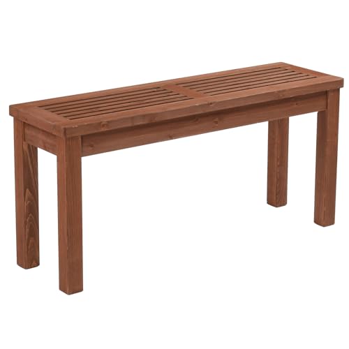 VINGLI Outdoor Wooden Bench, 40” Porch Bench Outdoor Backless Garden Bench, Small Outdoor Bench for Deck Patio Entryway