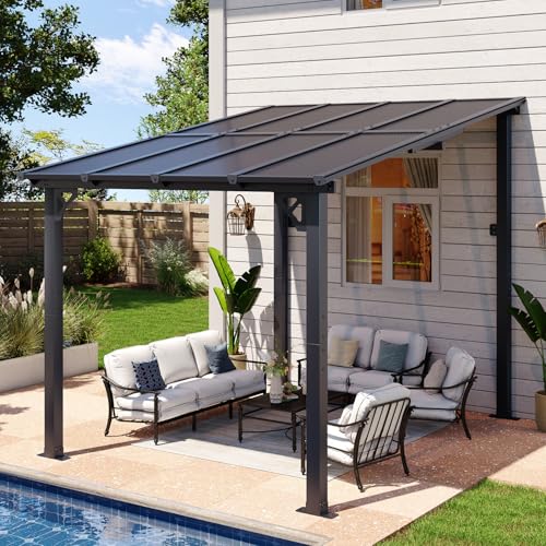 Aoxun 8’x10’ Gazebo, Wall Mounted Gazebos Pergola on Clearance, Outdoor Patio