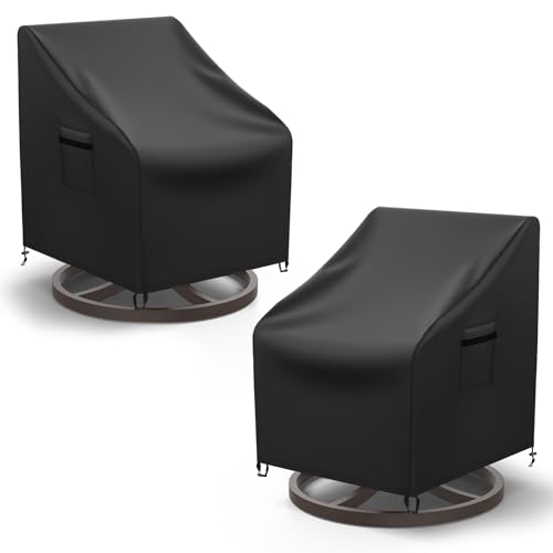 Mrrihand Patio Chair Covers, 2 Pack Outdoor Swivel Lounge Chair Cover, Heavy Duty Patio Rocking Chair Covers