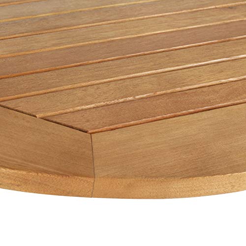 Safavieh PAT7045A Outdoor Collection Owens Natural teak wood Balcony Hanging Half Table