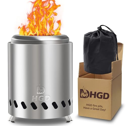 HGD Tabletop Fire Pit, Smokeless Firepit Outdoor, Mini Fire Pit for with Carry Bag for Camping Backyard Patio Garden Picnic