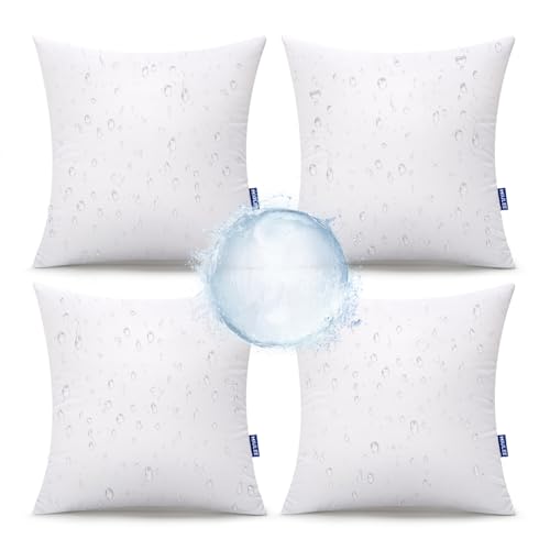 MIULEE 18x18 Outdoor Pillows, Set of 4 Throw Pillows Waterproof