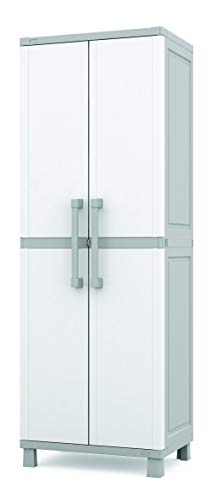 Keter Storage Cabinet with Doors and Shelves for Laundry Room, Garage, Bathroom Accessories, Closet and Home Organization