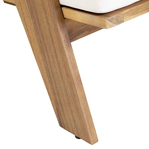 Christopher Knight Home Arcola Outdoor Club Chair with Cushion - Acacia Wood - Teak/Beige (Set of 2)