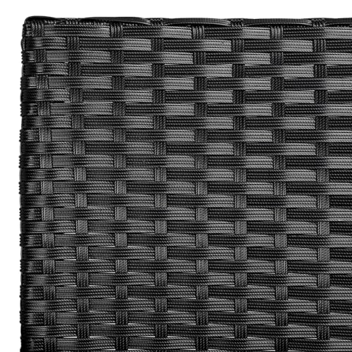 Yaheetech 3 Pieces Patio Porch Furniture Set, Outdoor PE Rattan Wicker Conversation Set with Soft Cushions, Glass Coffee Table & 2 Chairs for Garden/Deck/Courtyard/Poolside, Black/Gray