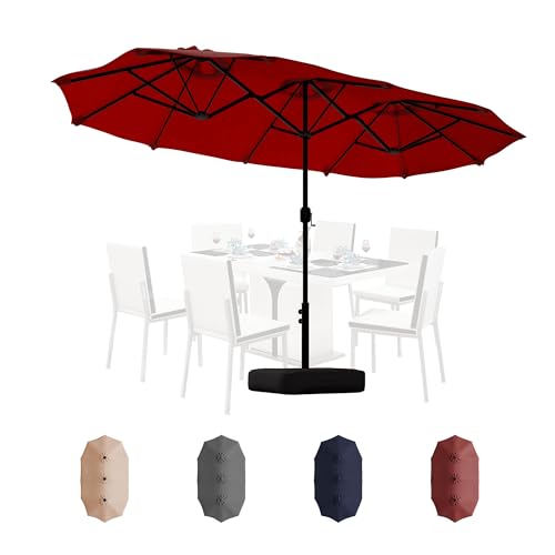 Shintenchi 13FT Large Patio Umbrella with Base Included