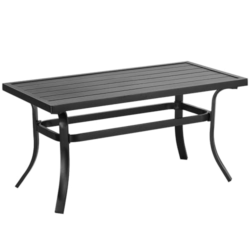 ONBRILL Small Metal Outdoor Coffee Side Table, Steel Coffee Tables for Patio, Outside, Garden, Balcony